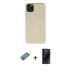 MARSİLYAN™- iPhone 11 Pro Max Kılıf Ahenk Serisi - Siyah 3D Antistatik Hayalet Cam Ekran Koruyucu + Shine Kamera Lens Koruma Cam - MI