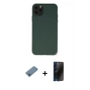 MARSİLYAN™- iPhone 11 Pro Max Kılıf Ahenk Serisi - Siyah 3D Antistatik Hayalet Cam Ekran Koruyucu + Shine Kamera Lens Koruma Cam - MI