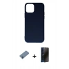 MARSİLYAN™- iPhone 11 Pro Max Kılıf Ahenk Serisi - Siyah 3D Antistatik Hayalet Cam Ekran Koruyucu + Shine Kamera Lens Koruma Cam - MI