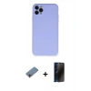 MARSİLYAN™- iPhone 11 Pro Max Kılıf Ahenk Serisi - Siyah 3D Antistatik Hayalet Cam Ekran Koruyucu + Pembe Shine Kamera Lens Koruma Cam
