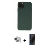 MARSİLYAN™- iPhone 11 Pro Max Kılıf Ahenk Serisi - Siyah 3D Antistatik Hayalet Cam Ekran Koruyucu + Pers Alüminyum Kamera Lens - SH