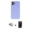 MARSİLYAN™- iPhone 11 Pro Max Kılıf Ahenk Serisi - Siyah 3D Antistatik Hayalet Cam Ekran Koruyucu + Pers Alüminyum Kamera Lens - SH