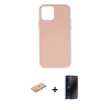 MARSİLYAN™- iPhone 11 Pro Max Kılıf Ahenk Serisi - Siyah 3D Antistatik Hayalet Cam Ekran Koruyucu + Renkli Kamera Lens Koruma Cam - PE