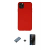 MARSİLYAN™- iPhone 11 Pro Max Kılıf Ahenk Serisi - Siyah 3D Antistatik Hayalet Cam Ekran Koruyucu + Shine Kamera Lens Koruma Cam - GS