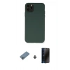 MARSİLYAN™- iPhone 11 Pro Max Kılıf Ahenk Serisi - Siyah 3D Antistatik Hayalet Cam Ekran Koruyucu + Shine Kamera Lens Koruma Cam - SABE