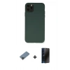 MARSİLYAN™- iPhone 11 Pro Max Kılıf Ahenk Serisi - Siyah 3D Antistatik Hayalet Cam Ekran Koruyucu + Metal Kamera Lens Koruma Cam - SH