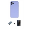 MARSİLYAN™- iPhone 11 Pro Max Kılıf Ahenk Serisi - Siyah 3D Antistatik Hayalet Cam Ekran Koruyucu + Metal Kamera Lens Koruma Cam - SH
