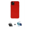 MARSİLYAN™- iPhone 11 Pro Max Kılıf Ahenk Serisi - Siyah 3D Antistatik Seramik Nano Ekran Koruyucu + Kamera Lens Koruma Cam - SF