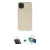 MARSİLYAN™- iPhone 11 Pro Max Kılıf Ahenk Serisi - Siyah 3D Antistatik Seramik Nano Ekran Koruyucu + Kamera Lens Koruma Cam - SF