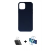MARSİLYAN™- iPhone 11 Pro Max Kılıf Ahenk Serisi - Siyah 3D Antistatik Seramik Nano Ekran Koruyucu + Kamera Lens Koruma Cam - SF