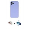 MARSİLYAN™- iPhone 11 Pro Max Kılıf Ahenk Serisi - Siyah 3D Antistatik Seramik Nano Ekran Koruyucu + Pers Alüminyum Kamera Lens - KI