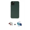 MARSİLYAN™- iPhone 11 Pro Max Kılıf Ahenk Serisi - Siyah 3D Antistatik Seramik Nano Ekran Koruyucu + Pers Alüminyum Kamera Lens - KI