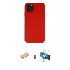 MARSİLYAN™- iPhone 11 Pro Max Kılıf Ahenk Serisi - Siyah 3D Antistatik Seramik Nano Ekran Koruyucu + Renkli Kamera Lens Koruma Cam - SI