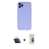 MARSİLYAN™- iPhone 11 Pro Max Kılıf Ahenk Serisi - Siyah 6D Mat Seramik Hayalet Nano Ekran Koruyucu + Kamera Lens Koruma Cam - SF