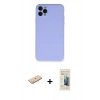 MARSİLYAN™- iPhone 11 Pro Max Kılıf Ahenk Serisi - Siyah 6D Mat Seramik Hayalet Nano Ekran Koruyucu + Renkli Kamera Lens Koruma Cam - MI
