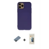 MARSİLYAN™- iPhone 11 Pro Max Kılıf Ahenk Serisi - Siyah 6D Mat Seramik Hayalet Nano Ekran Koruyucu + Metal Kamera Lens Koruma Cam - SH