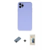 MARSİLYAN™- iPhone 11 Pro Max Kılıf Ahenk Serisi - Siyah 6D Mat Seramik Hayalet Nano Ekran Koruyucu + Metal Kamera Lens Koruma Cam - SH