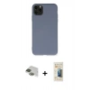 MARSİLYAN™- iPhone 11 Pro Max Kılıf Ahenk Serisi - Siyah 6D Mat Seramik Hayalet Nano Ekran Koruyucu + Pers Alüminyum Kamera Lens - YL