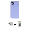 MARSİLYAN™- iPhone 11 Pro Max Kılıf Ahenk Serisi - Siyah 6D Mat Seramik Hayalet Nano Ekran Koruyucu + Pers Alüminyum Kamera Lens - YL