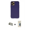 MARSİLYAN™- iPhone 11 Pro Max Kılıf Ahenk Serisi - Siyah 6D Mat Seramik Hayalet Nano Ekran Koruyucu + Rainbow Kamera Lens Koruma Cam - YL