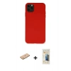 MARSİLYAN™- iPhone 11 Pro Max Kılıf Ahenk Serisi - Siyah 6D Mat Seramik Hayalet Nano Ekran Koruyucu + Renkli Kamera Lens Koruma Cam - PE