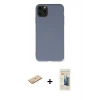 MARSİLYAN™- iPhone 11 Pro Max Kılıf Ahenk Serisi - Siyah 6D Mat Seramik Hayalet Nano Ekran Koruyucu + Renkli Kamera Lens Koruma Cam - SI