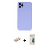 MARSİLYAN™- iPhone 11 Pro Max Kılıf Ahenk Serisi - Siyah 6D Mat Seramik Hayalet Nano Ekran Koruyucu + Renkli Kamera Lens Koruma Cam - SI