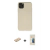MARSİLYAN™- iPhone 11 Pro Max Kılıf Ahenk Serisi - Siyah 6D Mat Seramik Hayalet Nano Ekran Koruyucu + Renkli Kamera Lens Koruma Cam - SI