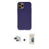 MARSİLYAN™- iPhone 11 Pro Max Kılıf Ahenk Serisi - Siyah 6D Mat Seramik Hayalet Nano Ekran Koruyucu + Pers Alüminyum Kamera Lens - SH