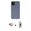 MARSİLYAN™- iPhone 11 Pro Max Kılıf Ahenk Serisi - Siyah Bilvis Hayalet Cam Ekran Koruyucu + Kırmızı Pers Alüminyum Kamera Lens