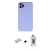 MARSİLYAN™- iPhone 11 Pro Max Kılıf Ahenk Serisi - Siyah Bilvis Hayalet Cam Ekran Koruyucu + Renkli Kamera Lens Koruma Cam - PE