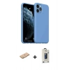MARSİLYAN™- iPhone 11 Pro Max Kılıf Ahenk Serisi - Siyah Bilvis Hayalet Cam Ekran Koruyucu + Renkli Kamera Lens Koruma Cam - PE
