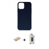 MARSİLYAN™- iPhone 11 Pro Max Kılıf Ahenk Serisi - Siyah Bilvis Hayalet Cam Ekran Koruyucu + Renkli Kamera Lens Koruma Cam - PE