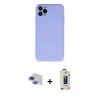 MARSİLYAN™- iPhone 11 Pro Max Kılıf Ahenk Serisi - Siyah Bilvis Hayalet Cam Ekran Koruyucu + Pers Alüminyum Kamera Lens - LT