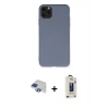 MARSİLYAN™- iPhone 11 Pro Max Kılıf Ahenk Serisi - Siyah Bilvis Hayalet Cam Ekran Koruyucu + Pers Alüminyum Kamera Lens - LT
