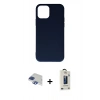 MARSİLYAN™- iPhone 11 Pro Max Kılıf Ahenk Serisi - Siyah Bilvis Hayalet Cam Ekran Koruyucu + Pers Alüminyum Kamera Lens - LT