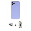 MARSİLYAN™- iPhone 11 Pro Max Kılıf Ahenk Serisi - Siyah Bilvis Hayalet Cam Ekran Koruyucu + Pers Alüminyum Kamera Lens - SH