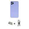 MARSİLYAN™- iPhone 11 Pro Max Kılıf Ahenk Serisi - Siyah Bilvis Hayalet Cam Ekran Koruyucu + Rainbow Kamera Lens Koruma Cam - GD