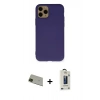 MARSİLYAN™- iPhone 11 Pro Max Kılıf Ahenk Serisi - Siyah Bilvis Hayalet Cam Ekran Koruyucu + Rainbow Kamera Lens Koruma Cam - YL