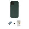 MARSİLYAN™- iPhone 11 Pro Max Kılıf Ahenk Serisi - Siyah Mat Seramik Nano Ekran Koruyucu + Gümüş Shine Kamera Lens Koruma Cam