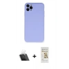 MARSİLYAN™- iPhone 11 Pro Max Kılıf Ahenk Serisi - Siyah Mat Seramik Nano Ekran Koruyucu + Kamera Lens Koruma Cam - SF