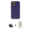 MARSİLYAN™- iPhone 11 Pro Max Kılıf Ahenk Serisi - Siyah Mat Seramik Nano Ekran Koruyucu + Kamera Lens Koruma Cam - SF