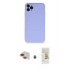 MARSİLYAN™- iPhone 11 Pro Max Kılıf Ahenk Serisi - Siyah Mat Seramik Nano Ekran Koruyucu + Pers Alüminyum Kamera Lens - KI