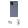 MARSİLYAN™- iPhone 11 Pro Max Kılıf Ahenk Serisi - Siyah Mat Seramik Nano Ekran Koruyucu + Pers Alüminyum Kamera Lens - KI