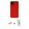 MARSİLYAN™- iPhone 11 Pro Max Kılıf Ahenk Serisi - Siyah Mat Seramik Nano Ekran Koruyucu + Mavi Renkli Kamera Lens Koruma Cam