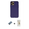 MARSİLYAN™- iPhone 11 Pro Max Kılıf Ahenk Serisi - Siyah Mat Seramik Nano Ekran Koruyucu + Metal Kamera Lens Koruma Cam - SH