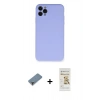 MARSİLYAN™- iPhone 11 Pro Max Kılıf Ahenk Serisi - Siyah Mat Seramik Nano Ekran Koruyucu + Metal Kamera Lens Koruma Cam - MR