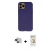 MARSİLYAN™- iPhone 11 Pro Max Kılıf Ahenk Serisi - Siyah Mat Seramik Nano Ekran Koruyucu + Pers Alüminyum Kamera Lens - SH