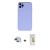 MARSİLYAN™- iPhone 11 Pro Max Kılıf Ahenk Serisi - Siyah Mat Seramik Nano Ekran Koruyucu + Pers Alüminyum Kamera Lens - LT