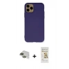 MARSİLYAN™- iPhone 11 Pro Max Kılıf Ahenk Serisi - Siyah Mat Seramik Nano Ekran Koruyucu + Pers Alüminyum Kamera Lens - YL